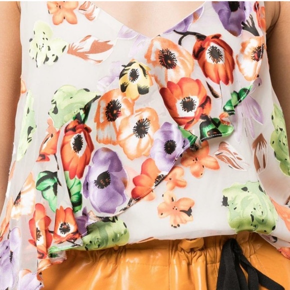 Alice + Olivia Silk Blend Ruffle Cami Blouse - Picture 5 of 12